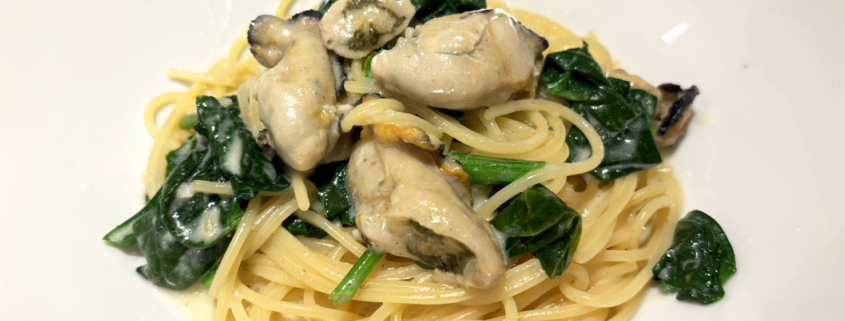 おすすめパスタをご紹介！「冬季限定　広島県産牡蠣とちぢみほうれん草のクリームソースパスタ